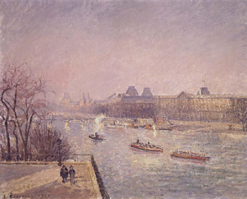 Camille Pissarro Morning,winter sunshine,frost the Pont-Neuf,the Seine,the Louvre oil painting image